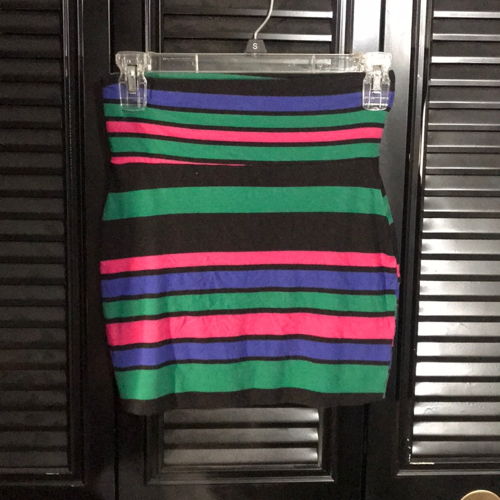 Striped body con skirt